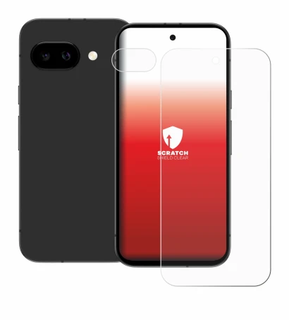 Image of the device Google Pixel 9a (Front+Camera) with a wide variety of screen protectors.