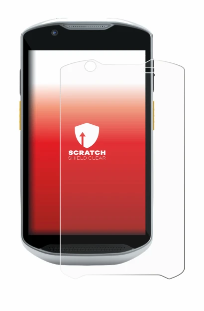 Image of the device Zebra TC52x-HC with a wide variety of screen protectors.