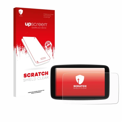 Front side of a product packaging with the brand logo upscreen. Next to it is the device TomTom Go Navigator 6 (2nd generation