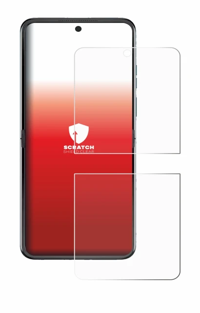Image of the device Motorola Razr 60 with a wide variety of screen protectors.