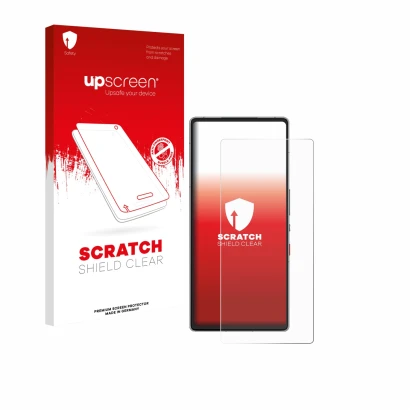 Front side of a product packaging with the brand logo upscreen. Next to it is the device ZTE Nubia Red Magic 10 Air shown with