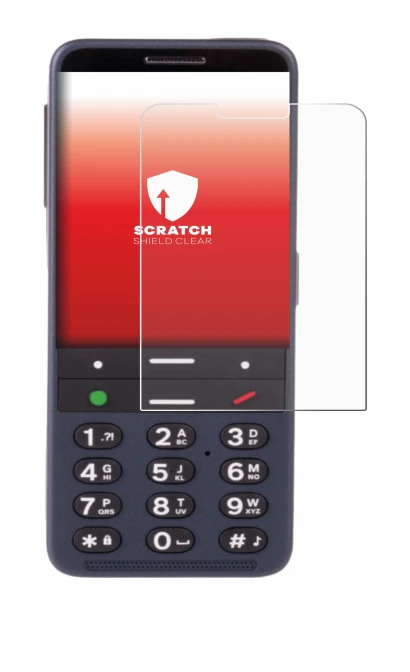 Image of the device BlindShell Classic 3 with a wide variety of screen protectors.