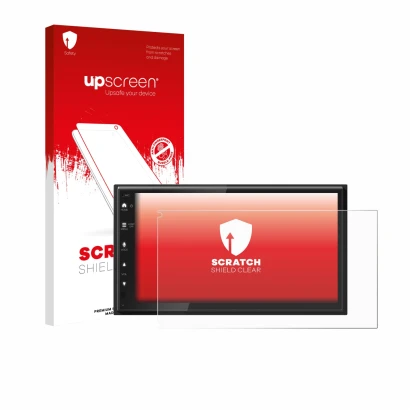 Front side of a product packaging with the brand logo upscreen. Next to it is the device Kenwood DMX6523DABS shown with the co