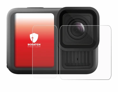 Image of the device GoPro Hero 13 Black Ultra Wide Edition with a wide variety of screen protectors.