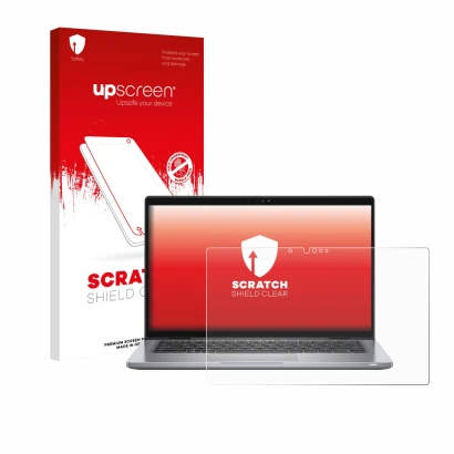 Front side of a product packaging with the brand logo upscreen. Next to it is the device Dell Latitude 7330 2-in-1 shown with 