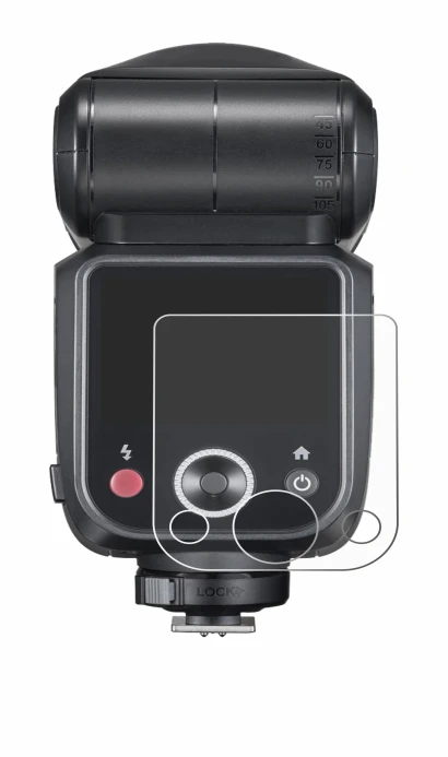 Image of the device Godox V100 with a wide variety of screen protectors.