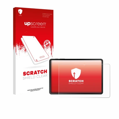 Front side of a product packaging with the brand logo upscreen. Next to it is the device Doogee Tab A9 shown with the correspo