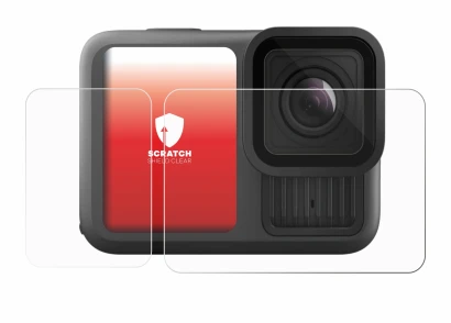 Image of the device GoPro Hero 13 Black Creator Edition with a wide variety of screen protectors.