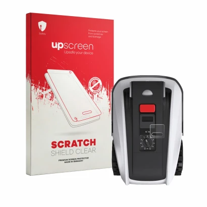Front side of a product packaging with the brand logo upscreen. Next to it is the device Ecovacs Goat O800 RTK shown with the