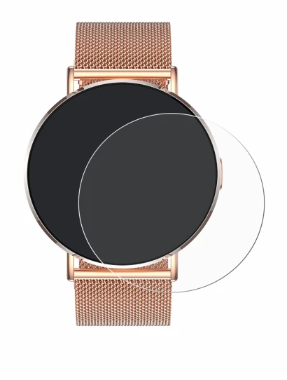Image of the device Levowatch Eve 1.3" with a wide variety of screen protectors.
