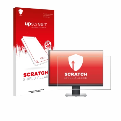 Front side of a product packaging with the brand logo upscreen. Next to it is the device Dell Professional P2421 shown with th