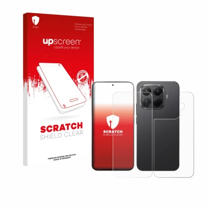 Front side of a product packaging with the brand logo upscreen. Next to it is the device Xiaomi 15T Pro (Front+Back) shown wit