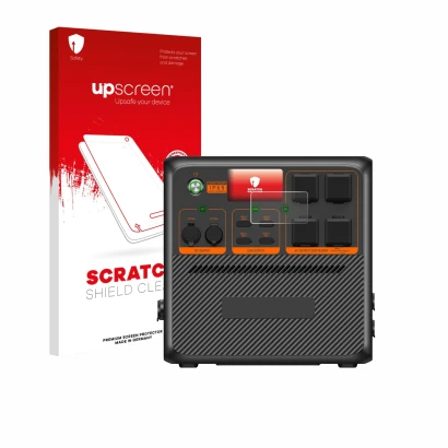 Front side of a product packaging with the brand logo upscreen. Next to it is the device Bluetti AC240P shown with the corresp
