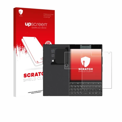 Front side of a product packaging with the brand logo upscreen. Next to it is the device Unihertz Titan 2 (Front+Camera) shown