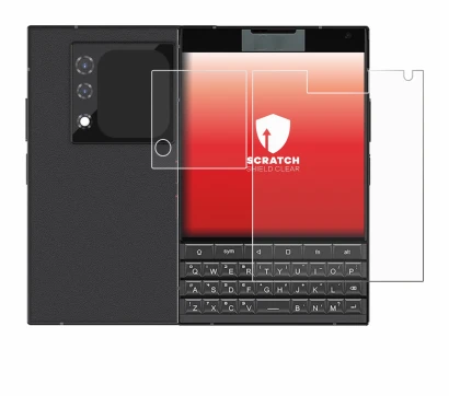 Image of the device Unihertz Titan 2 (Front+Camera) with a wide variety of screen protectors.