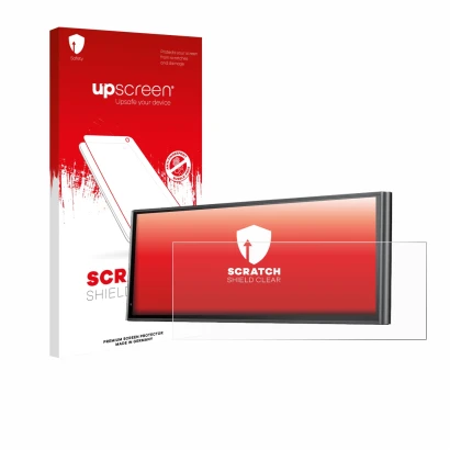 Front side of a product packaging with the brand logo upscreen. Next to it is the device Krunia 9.26" shown with the correspon