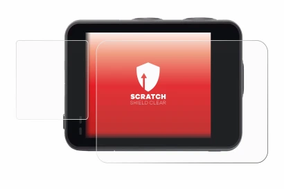 Image of the device Akaso Brave 7 with a wide variety of screen protectors.