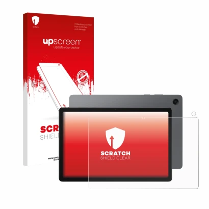 Front side of a product packaging with the brand logo upscreen. Next to it is the device Samsung Galaxy Tab A11 Plus 11" (Fron