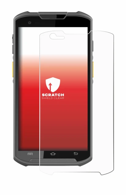 Image of the device Newland MT93 with a wide variety of screen protectors.