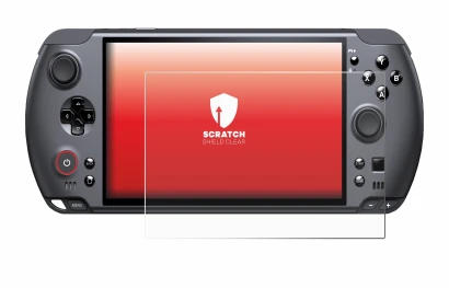 Image of the device GPD Win 5 with a wide variety of screen protectors.