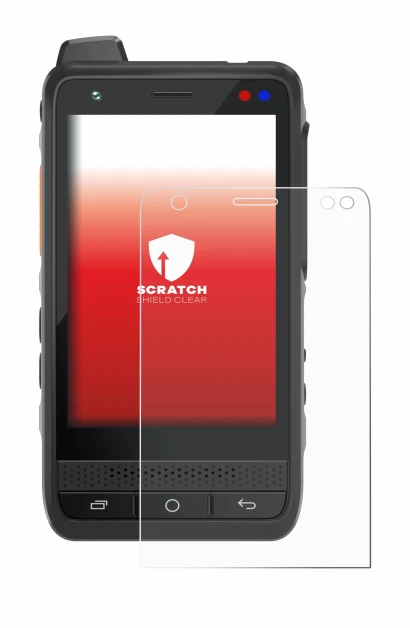 Image of the device Uniwa F400 with a wide variety of screen protectors.