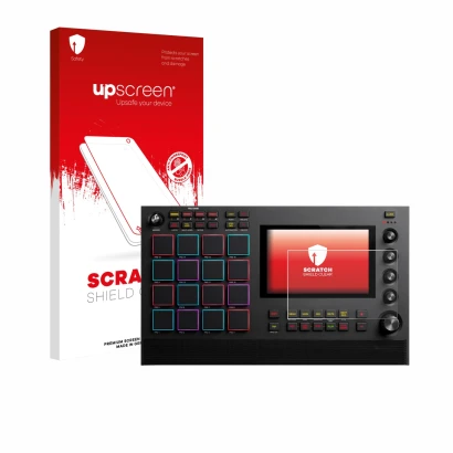 Front side of a product packaging with the brand logo upscreen. Next to it is the device Akai MPC Live III shown with the corr