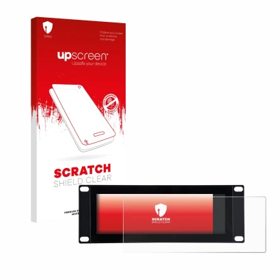 Front side of a product packaging with the brand logo upscreen. Next to it is the device GeeekPi DP-0059 7.84" shown with the 