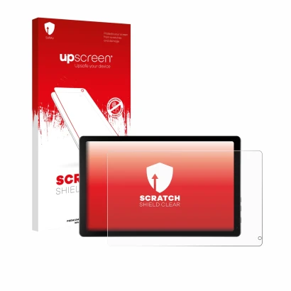 Front side of a product packaging with the brand logo upscreen. Next to it is the device Laptok KB1001 10.1" shown with the co