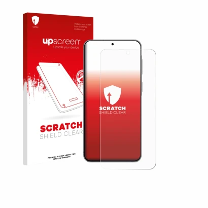 Front side of a product packaging with the brand logo upscreen. Next to it is the device Samsung Galaxy A57 5G shown with the