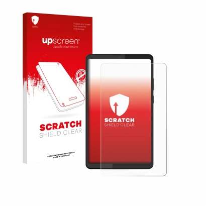 Front side of a product packaging with the brand logo upscreen. Next to it is the device Lenovo Tab K9 shown with the correspo