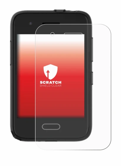 Image of the device Xplora One with a wide variety of screen protectors.