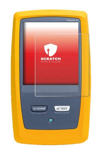 Image of the device Fluke DSX8000 with a wide variety of screen protectors.