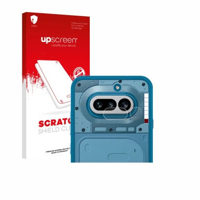 Front side of a product packaging with the brand logo upscreen. Next to it is the device Nothing Phone (4a) (ONLY Camera Lens)