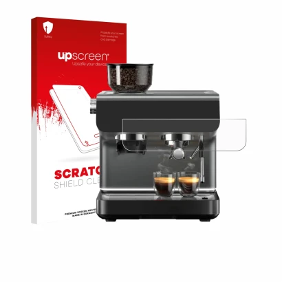 Front side of a product packaging with the brand logo upscreen. Next to it is the device WMF Espresso Pro shown with the corre