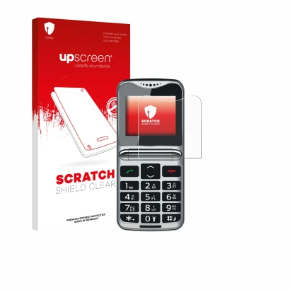 Front side of a product packaging with the brand logo upscreen. Next to it is the device bea-fon Fold 10 LTE shown with the co