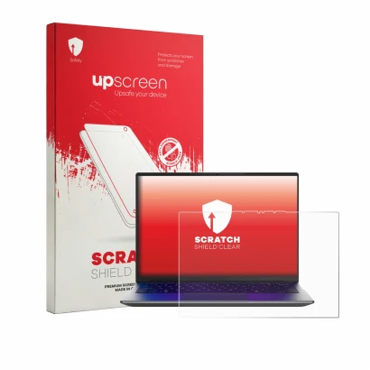 Front side of a product packaging with the brand logo upscreen. Next to it is the device MEDION Avantum 14 E1e shown with the