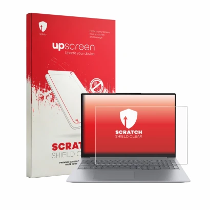 Front side of a product packaging with the brand logo upscreen. Next to it is the device Lenovo ThinkBook 16 Gen 9 shown with 