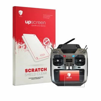 Front side of a product packaging with the brand logo upscreen. Next to it is the device Robbe Futaba T16IZ Super shown with t