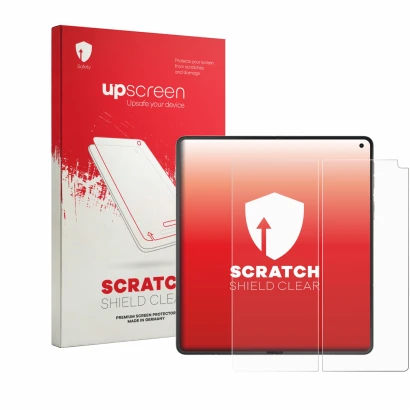 Front side of a product packaging with the brand logo upscreen. Next to it is the device Motorola Razr Fold (Inner display) sh