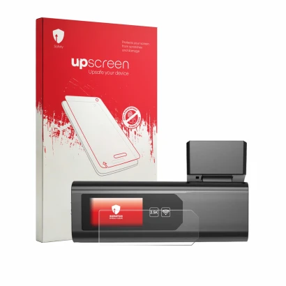 Front side of a product packaging with the brand logo upscreen. Next to it is the device Wolfbox i03 shown with the correspond