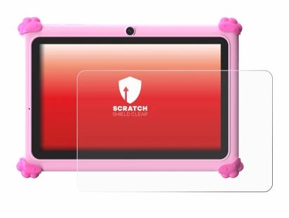 Image of the device Ascrecem KIDS710 7" with a wide variety of screen protectors.
