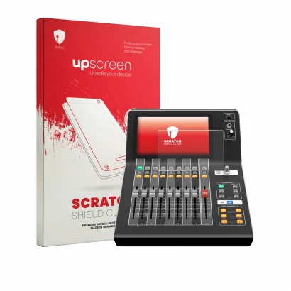 Front side of a product packaging with the brand logo upscreen. Next to it is the device Yamaha DM3 shown with the correspondi