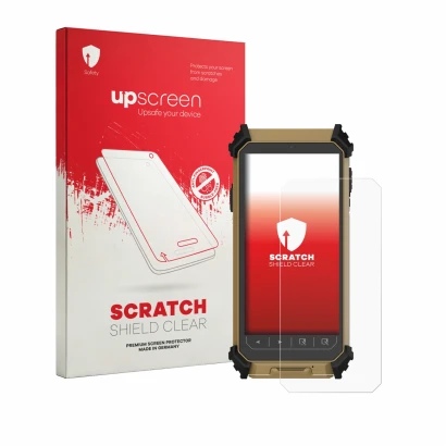 Front side of a product packaging with the brand logo upscreen. Next to it is the device DT Research DT361DM (portrait) shown