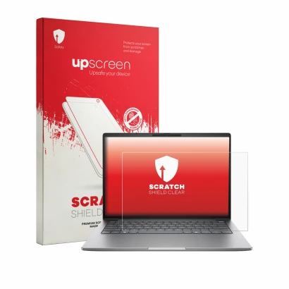 Front side of a product packaging with the brand logo upscreen. Next to it is the device HP Zbook 8 G2i 14" shown with the cor