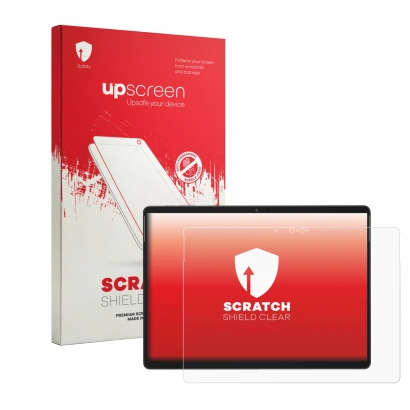 Front side of a product packaging with the brand logo upscreen. Next to it is the device Chuwi Hi10 Max 2-in-1 shown with the
