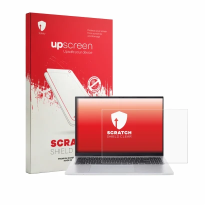 Front side of a product packaging with the brand logo upscreen. Next to it is the device Acer Aspire Go 16 shown with the corr