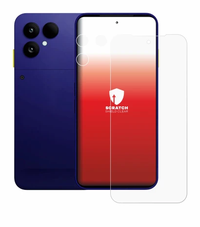 Image of the device Fairphone 6 Plus (Front+Camera) with a wide variety of screen protectors.