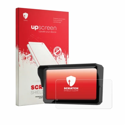 Front side of a product packaging with the brand logo upscreen. Next to it is the device Carpuride W602 Pro 6.25" shown with t