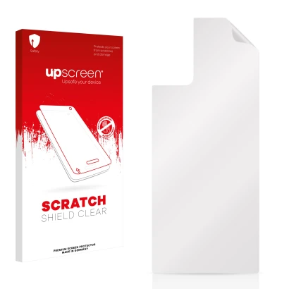 Front side of a product packaging with the brand logo upscreen. Next to it is the corresponding screen protector.