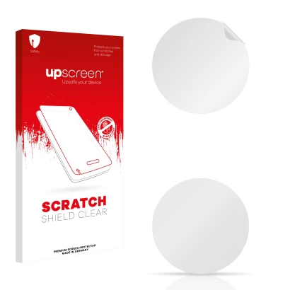 Front side of a product packaging with the brand logo upscreen. Next to it is the corresponding screen protector.